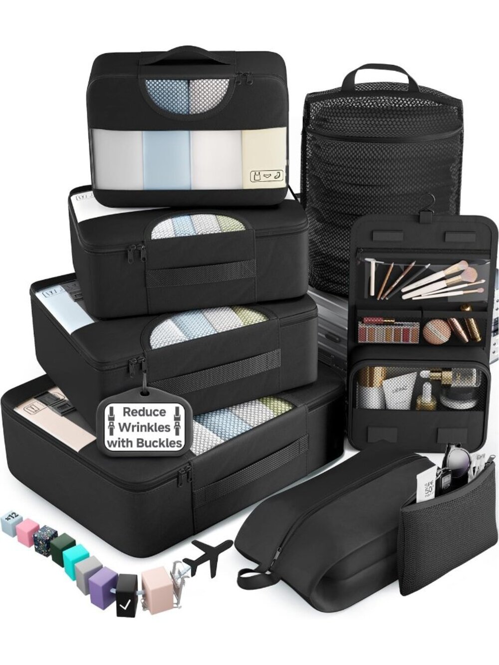 New 10 Set/8 Set Packing Cubes for Travel Essentials,Anti-Wrinkle